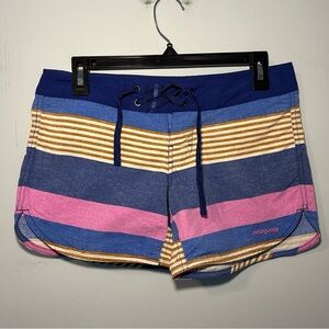 Patagonia Fitz Stripe Texture: Superior Blue Wavefarer Boardshorts Size 2